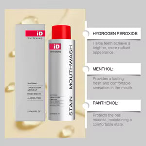 Teeth Whitening Mouthwash — Alcohol-Free Stain Remover, 237ml